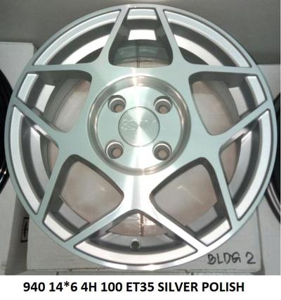 Mags 14 inch 6 width 4 holes silver