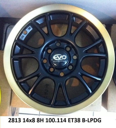 Mags 14 inch 8 width 8 holes Gold black