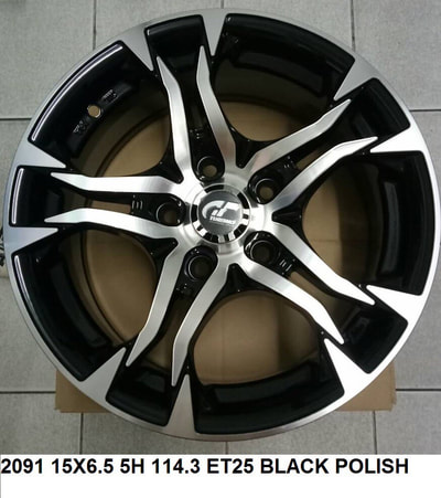 Mags 15 inch 6.5 wide 5 holes silver black