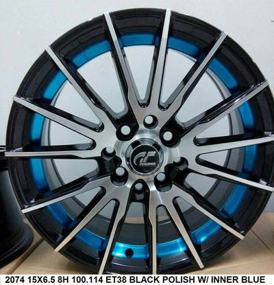 Mags 15 inch 6.5 wide 8 holes blue black