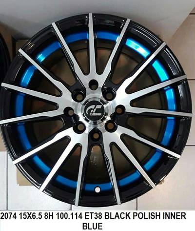 Mags 15 inch 6.5 wide 8 holes blue black