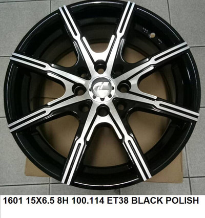 Mags 15 inch 6.5 wide 8 holes silver black