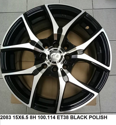 Mags 15 inch 6.5 wide 8 holes silver black
