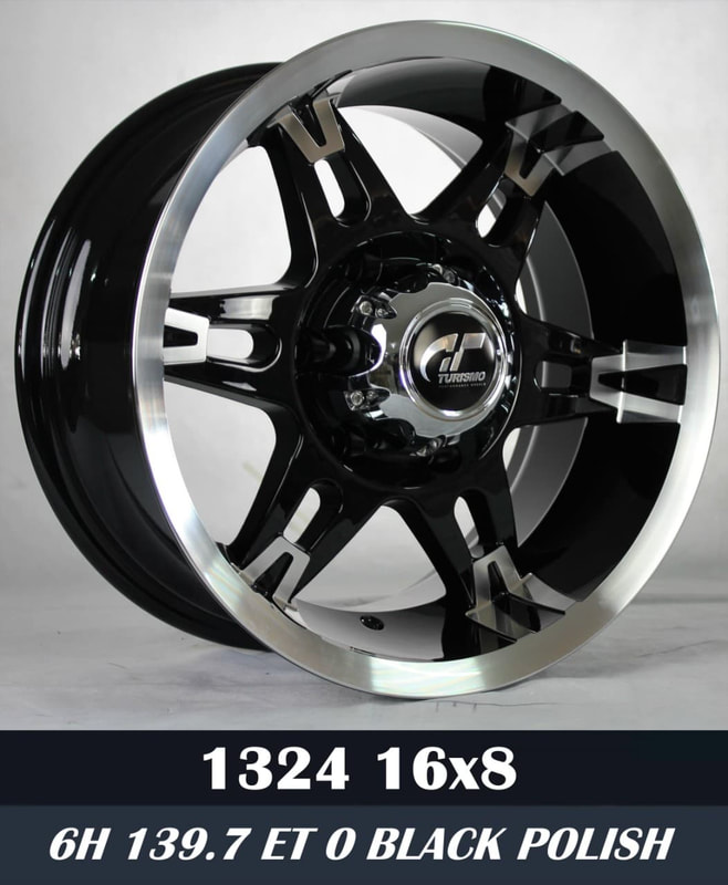 Mags 16 inch 8 width 6 holes silver black