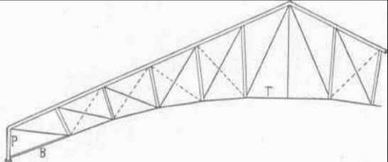 Quadrangular roof truss